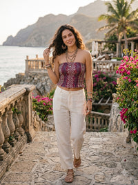 Isadora lavender love boho tube top