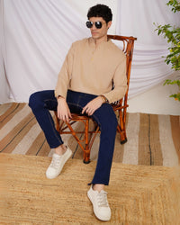 Maddox drift-beige cotton shirt