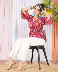 Briella pink dream peplum top