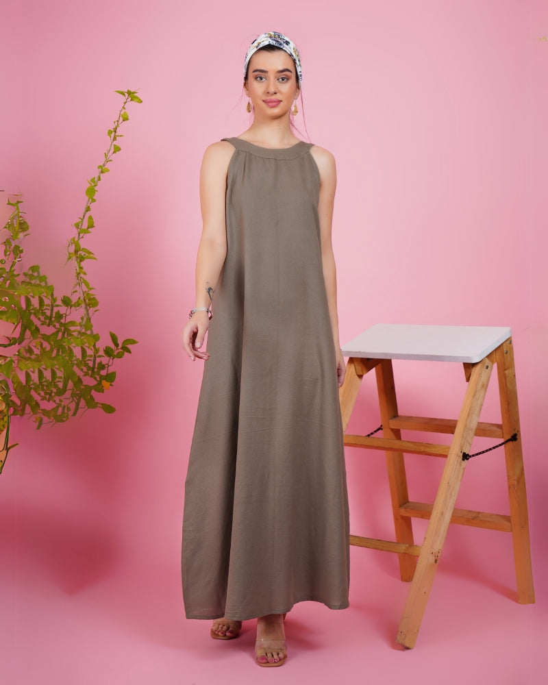 Mystic sandstone khadi maxi dress