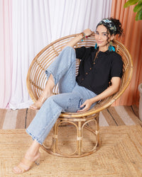 Sienna noir boho cotton top