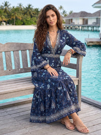 Mystic ocean bohemian maxi dress