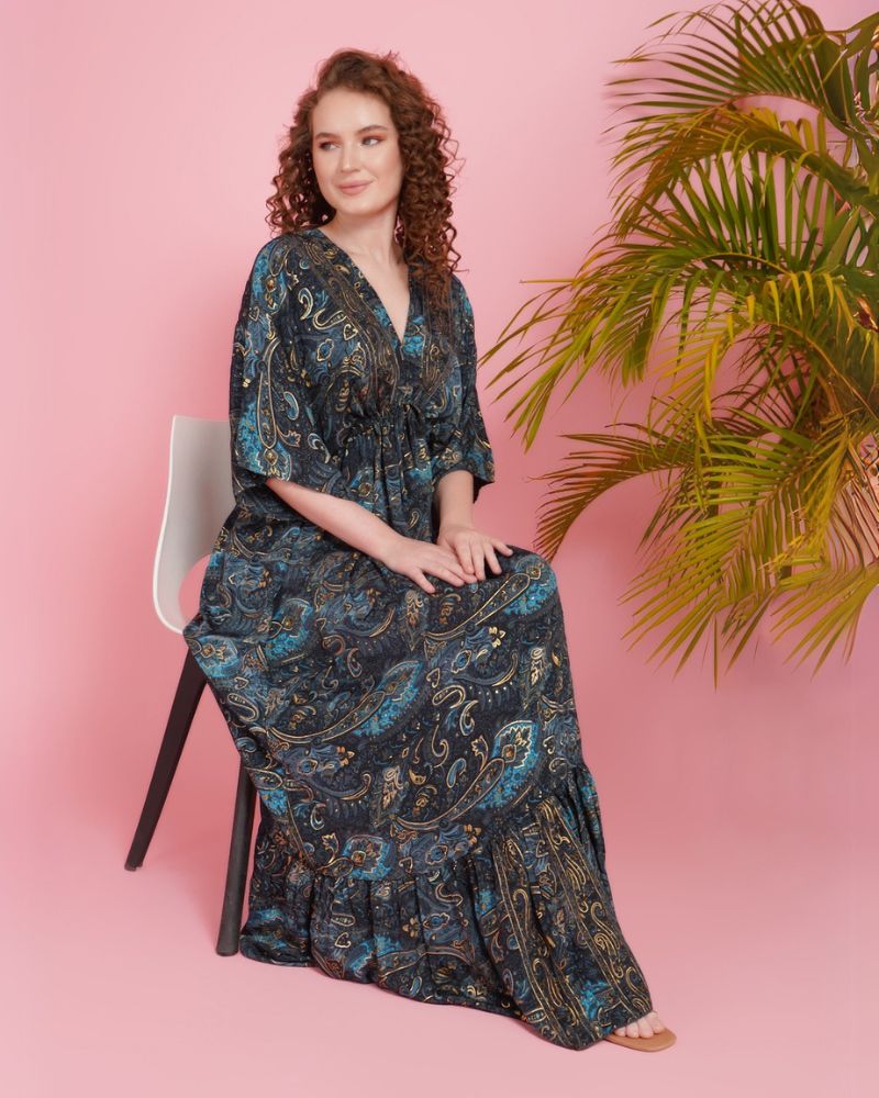 Starlit wanderer kimono maxi dress