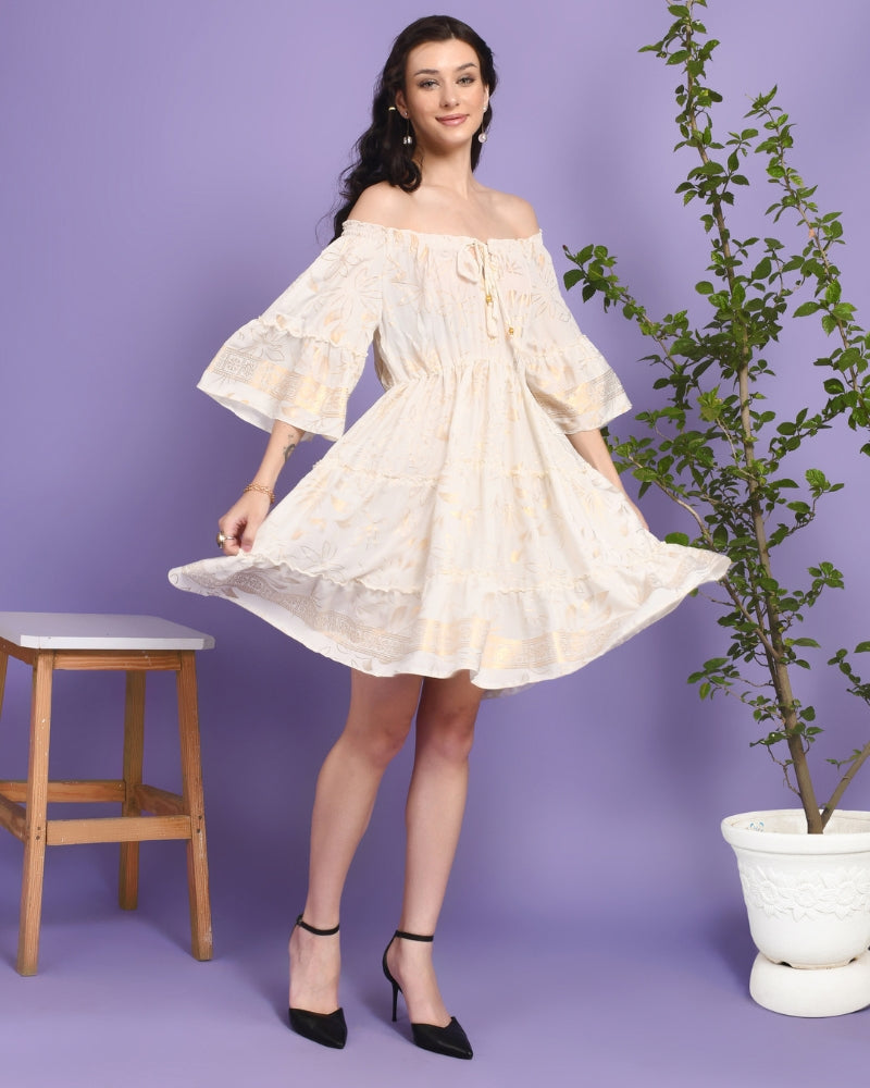 Alina off-shoulder mini dress