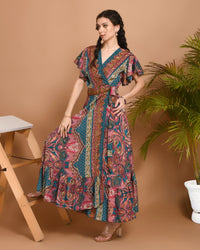 Naomi boheme wrap maxi dress