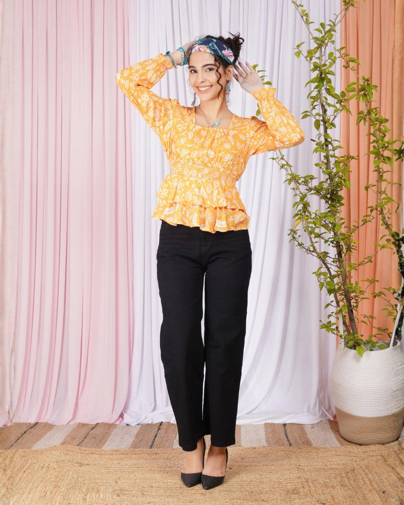 Maribel sunrise peplum top