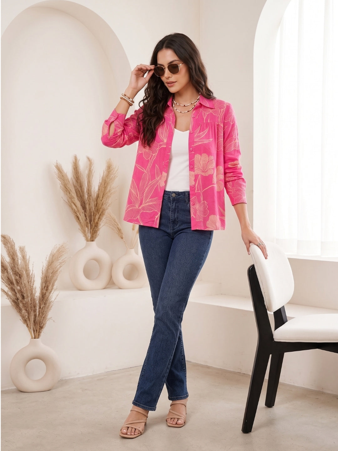 Amelie pink mirage boho shirt