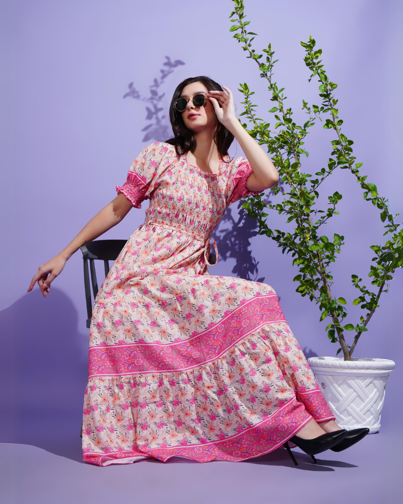 Pink meadow maxi dress