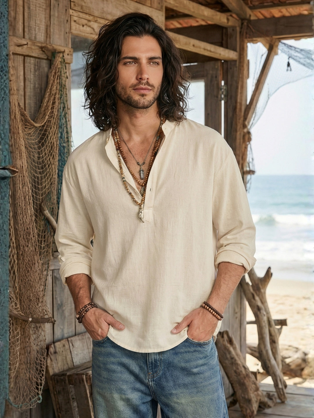 Kael ivory dawn cotton shirt