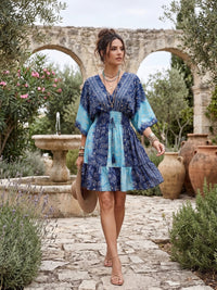 Sabine ocean jewel boho mini dress
