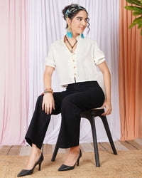 Maribel moon-white mandarin top