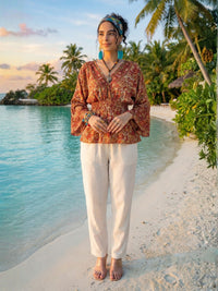 Marchelle ember bloom peplum top