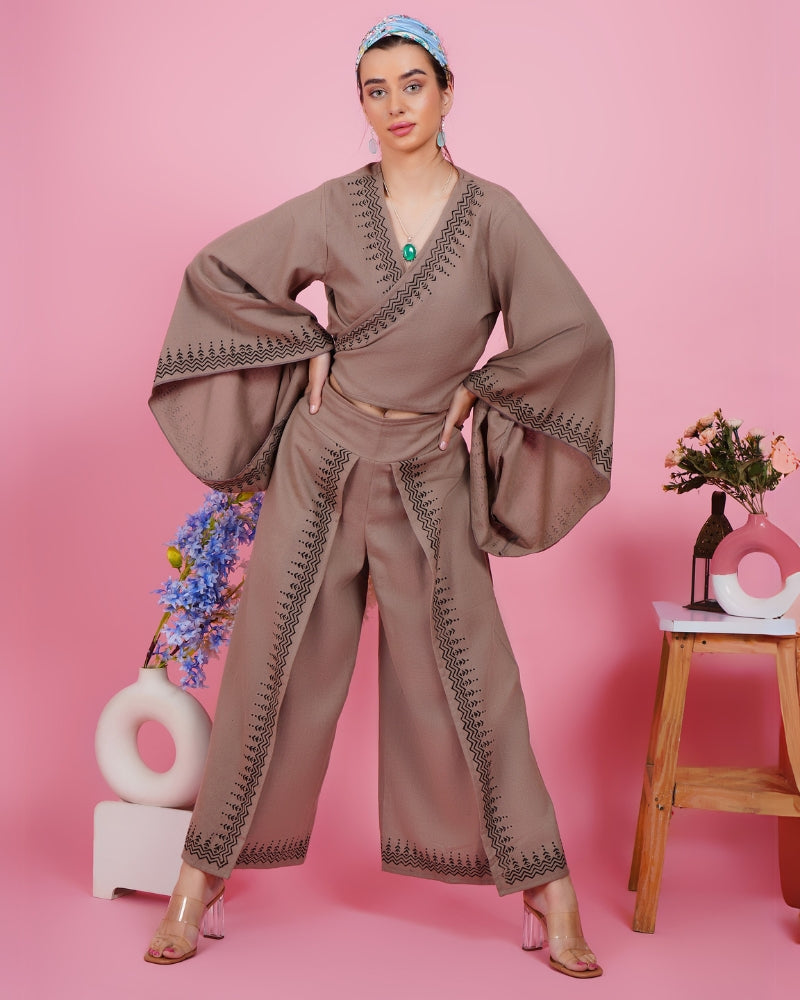 Cinnamon winds khadi co-ord set