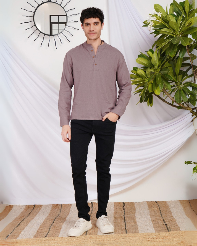 Soren dusty mauve cotton shirt