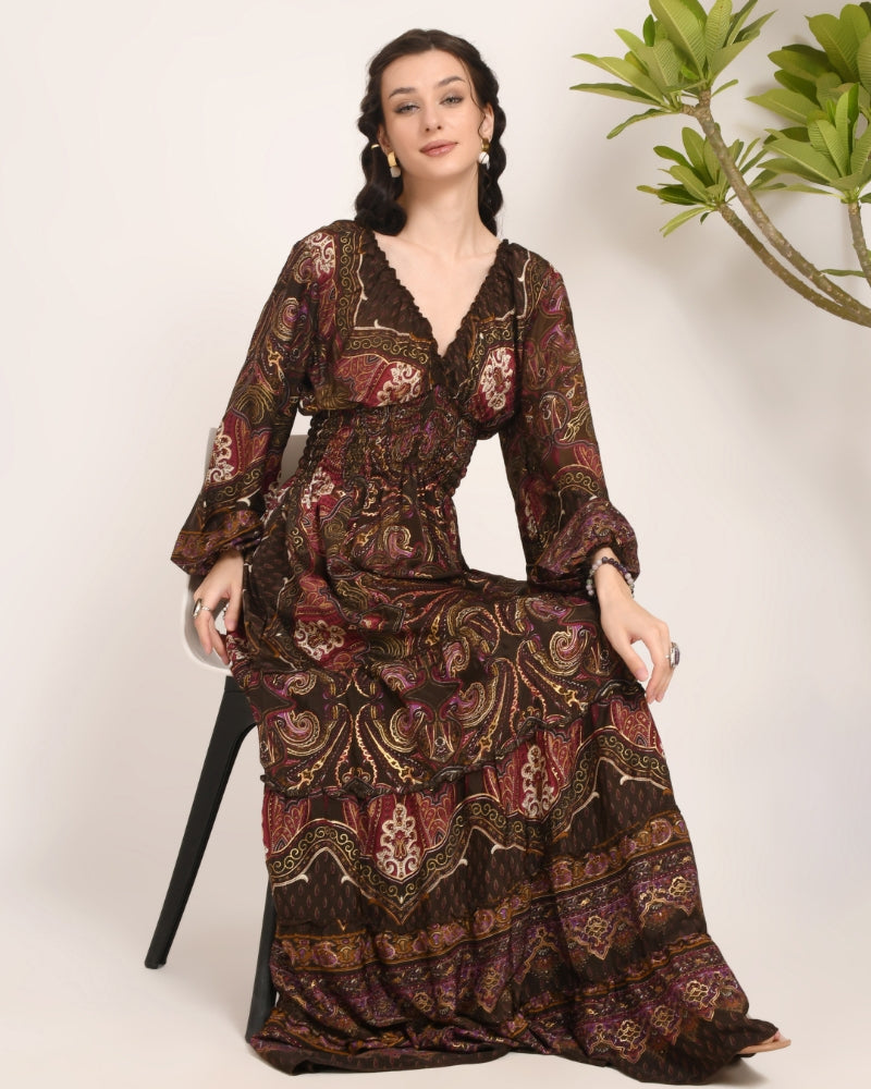 Zinnia plum dust maxi dress