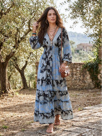 Celestine moonlit blue boho maxi dress