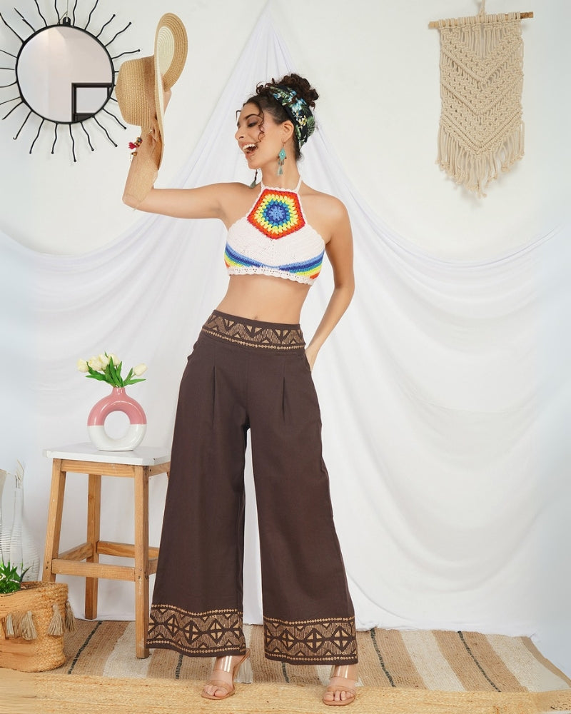 Sierra bloom wide leg cotton trouser