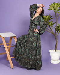 Emerald whisper maxi dress