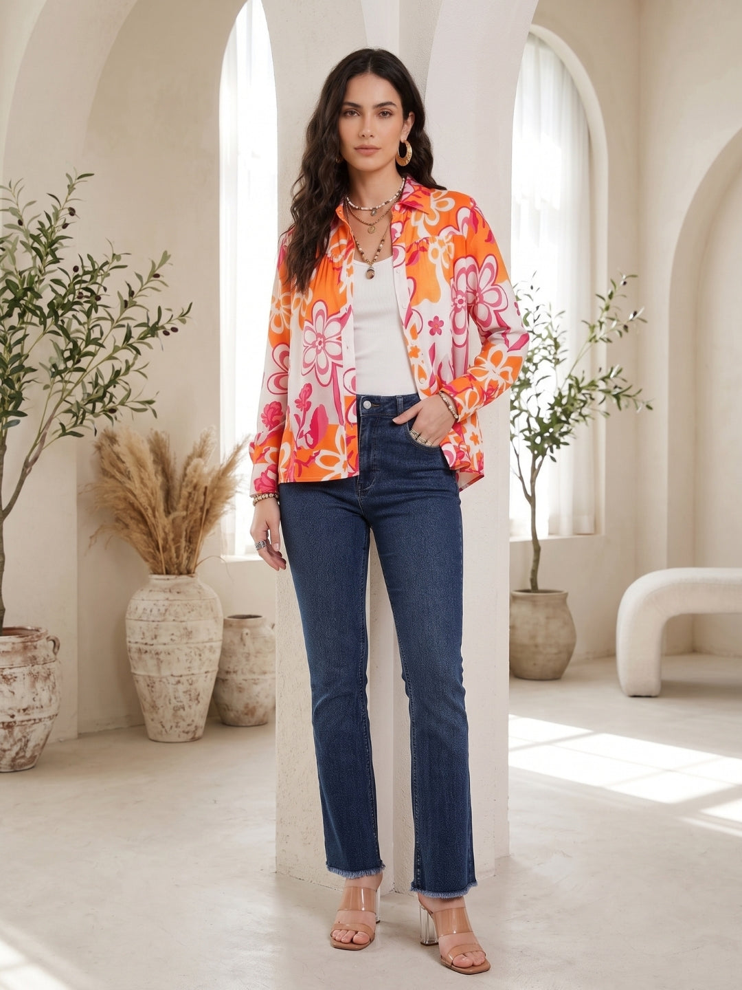 Elodie citrus bloom boho shirt