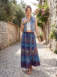 Midnight tide bohemian skirt