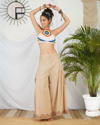 Sandstone glow cotton palazzo pants