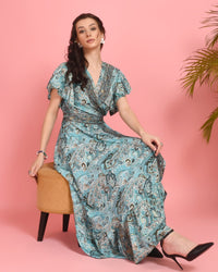 Marina paisley wrap maxi dress