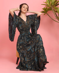 Rhea midnight garden maxi dress