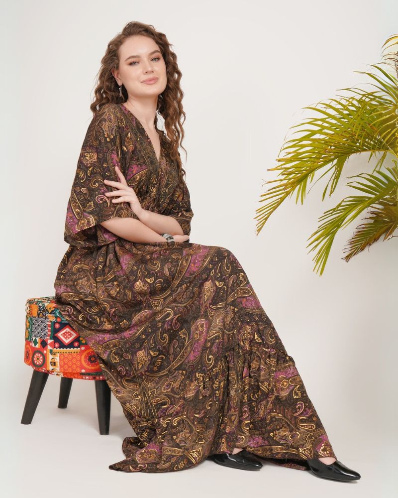 Earthspell kimono maxi dress