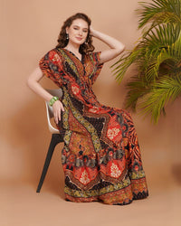 Zelina sunset spice boho maxi dress