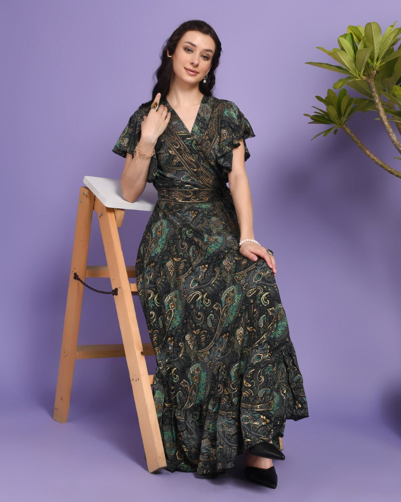 Liana wrap maxi dress