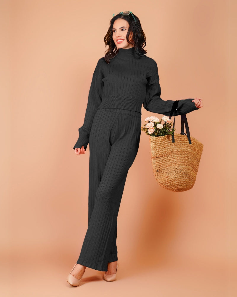 Midnight muse ribbed co-ord set