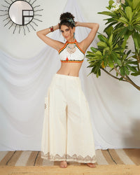 Ivory solstice cotton palazzo pants