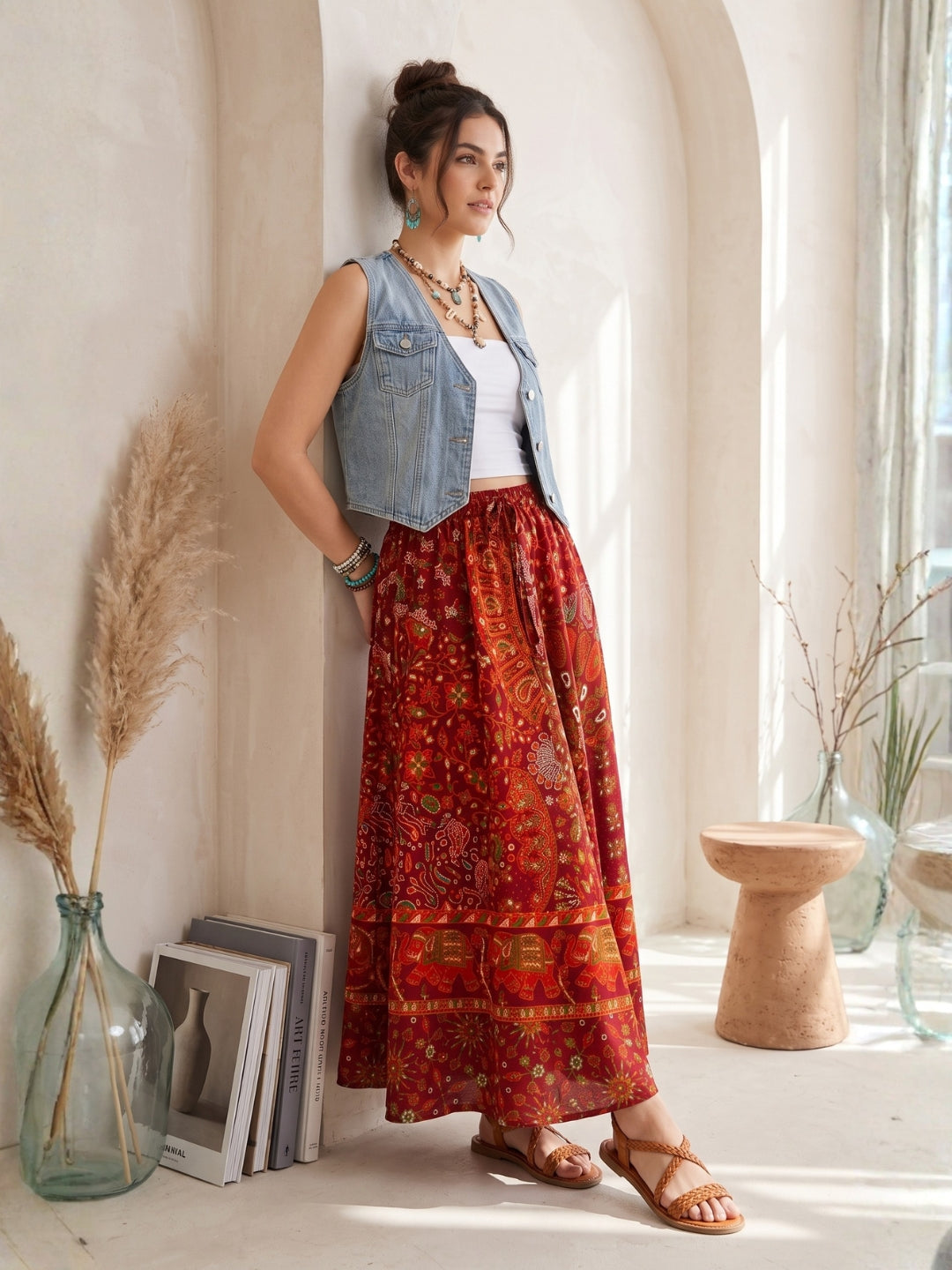 Desert spice bohemian skirt