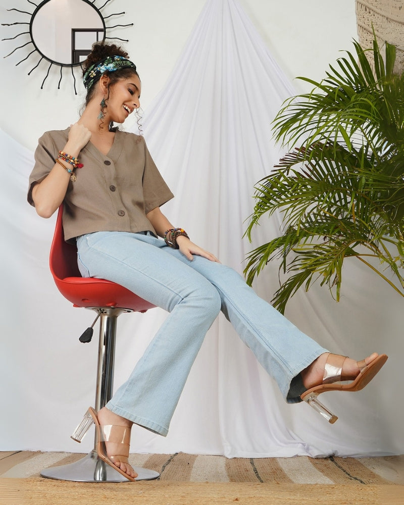 Mireille desert beige boho top