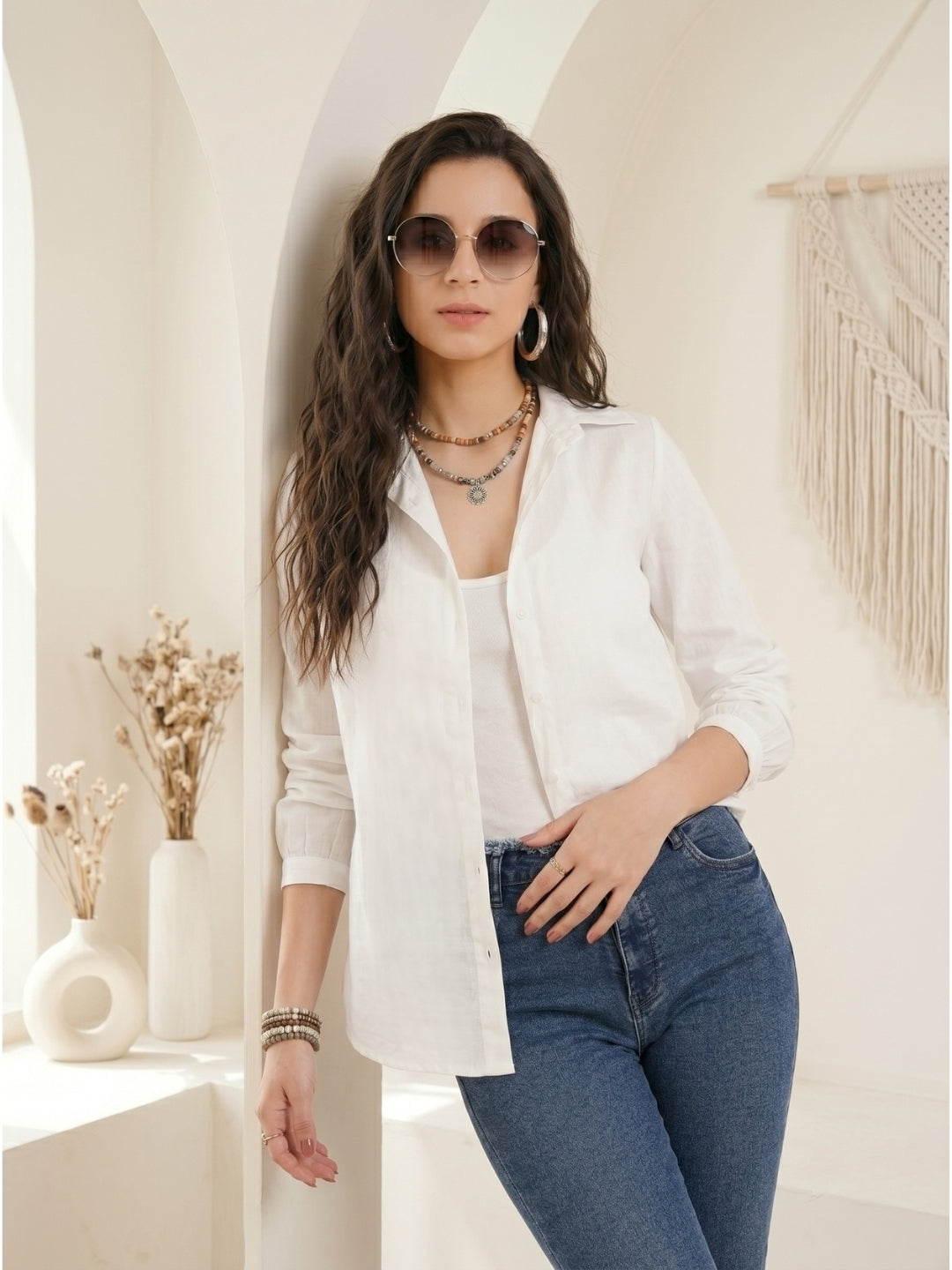 Calista ivory breeze cotton shirt