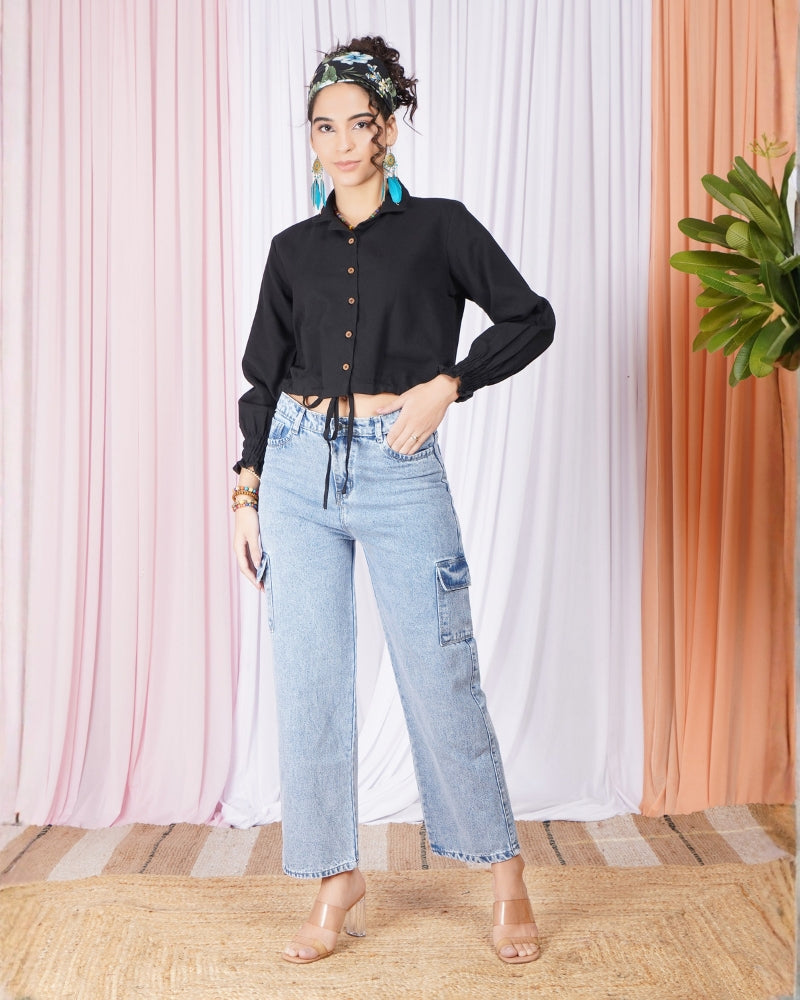 Selene eclipse drawstring cotton top