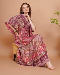 Pink mirage paisley maxi dress