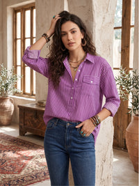 Amethyst breeze popover oversize shirt