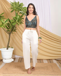 Maribel morning mist organic cotton trouser