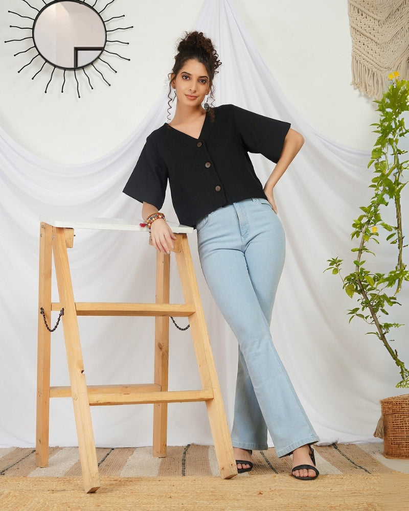 Marceline raven bohemian crop top