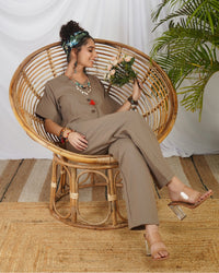 Seraphine drift taupe cotton co-ord set