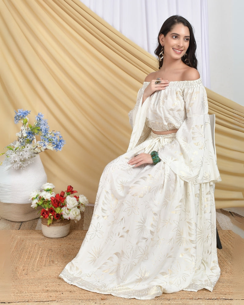 Serena vanilla gold skirt co-ord set