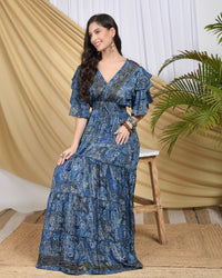 Selina midnight glow tiered maxi dress