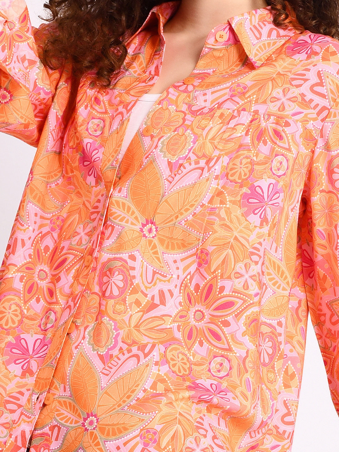 Zafira sunset bloom boho shirt