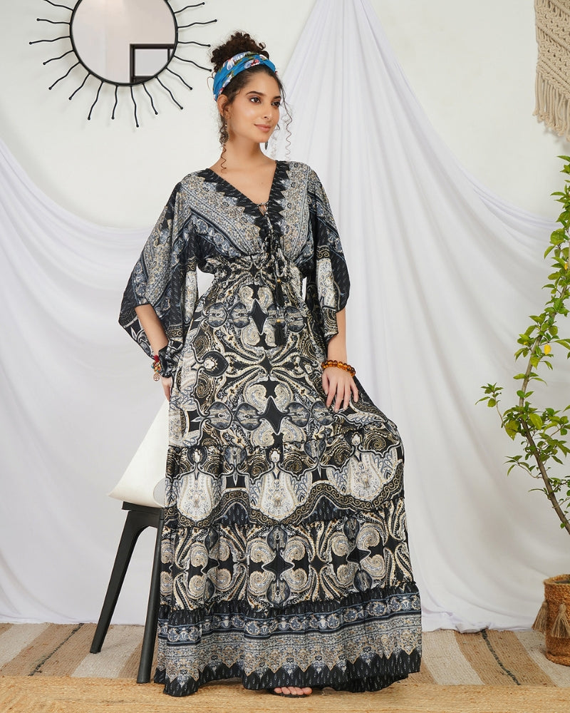 Cressida ebony glow bohemian maxi dress