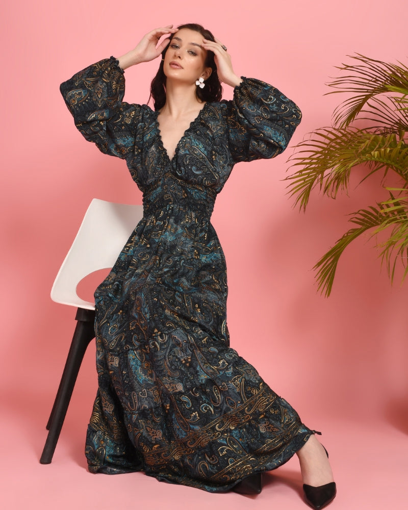 Tara goldleaf maxi dress