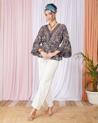 Marella midnight berry peplum top