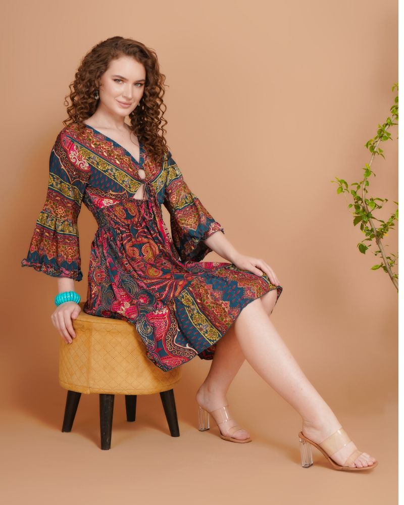 Mystic bloom short dress