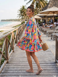Mirella pomegranate pop boho dress