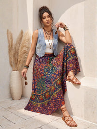 Forest ember boho maxi skirt